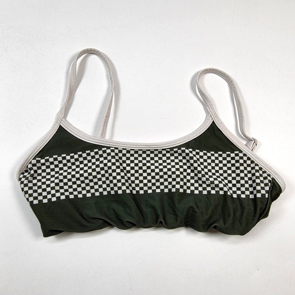 Tangerine Other - Tangerine Bikini Top Womens M Green Checkered Sporty Swimwear Beach Adjustable